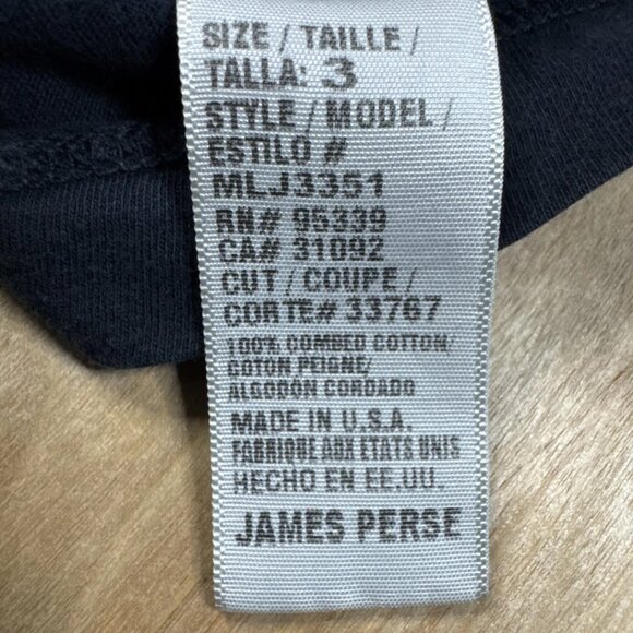 James Perse Los Angeles standard black long sleeve t-shirt for men's size 3 - Picture 7 of 8